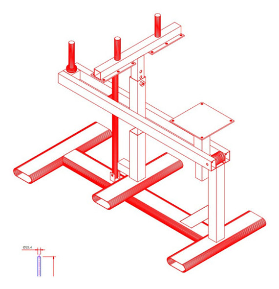 Plano Dibujo De Máquina Para Pantorrillas, Elementos De Gym 1
