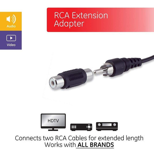 Adaptador De Audio Y Video Rca Hembra A Hembra, Negro/2 P... 1