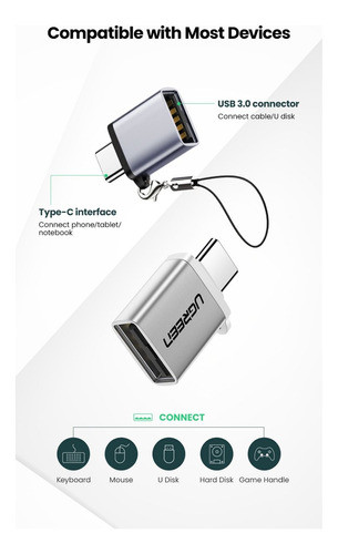 Adaptador Usb-c 3.1 Para Usb-a Ugreen 1