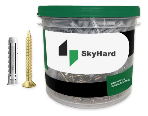 Tarugo Fischer Sx 8 + Tornillo Fix 5x45mm 500u Balde Skyhard 0