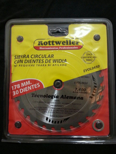 Disco Sierra Circular Con Diente De Widia 180 (x) 30 Dientes 0