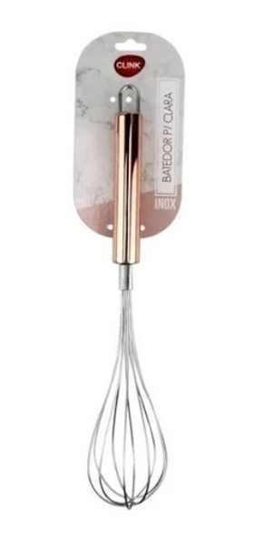 Kit C/6 Batedor De Clara Em Neve Ovos Fuê Fouet Rose Inox 0