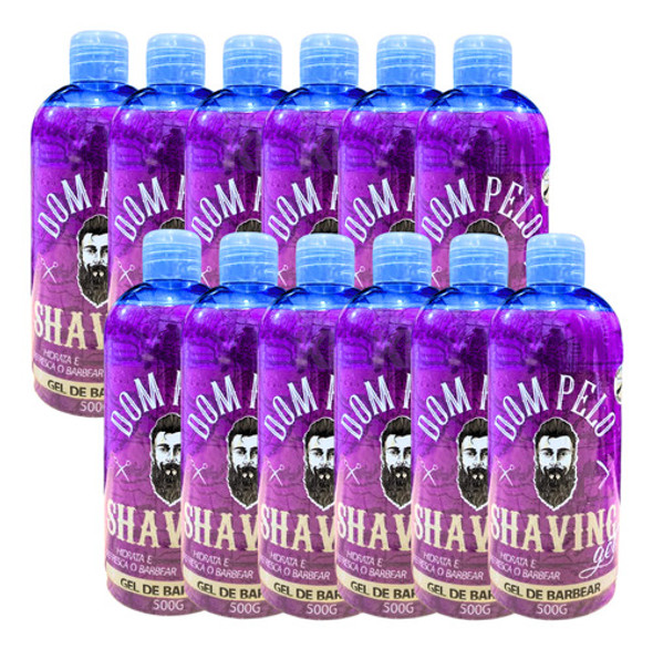 Kit 12 Shaving Gel De Barbear 500ml Profissional Barbearia 0