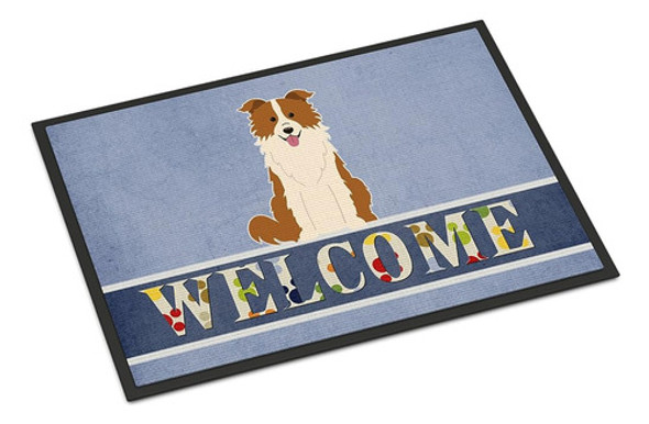 Caroline's Treasures Bb5700mat Border Collie Red White Welco 0