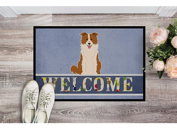 Caroline's Treasures Bb5700mat Border Collie Red White Welco 1