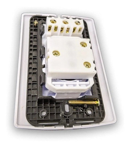 Plaqueta + 1 Toma 3 En Linea + 1 Toma Shuko Blanco Sica K37 1