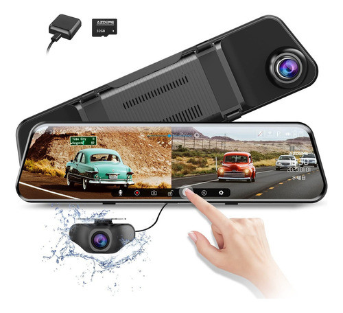 Azdome Cmara De Espejo De 11.8 Pulgadas, Cmara De Espejo Fro 0