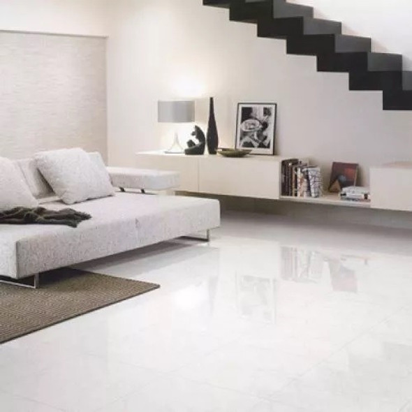 Porcelanato Lámina Blanco Pleno Pulido 80x80 1ra Rect. Spl 1