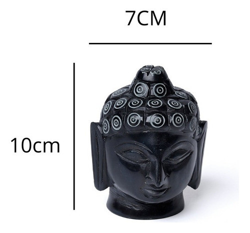 Máscara Buda De Cerámica Grande Esculpida Negra Decoración 1