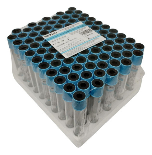 Tubos Prp Citrato De Sodio Al Vacio 3.8% 9ml Celeste X 100 0