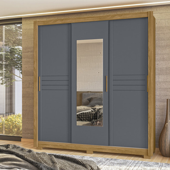 Ropero 3 Puertas Corredizas Con Espejo Y Patas 100% Gr 1