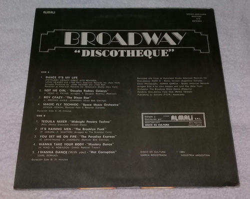 Pato C  Broadway Discotheque Catedral Del Ritmo Vinilo Kktus 1
