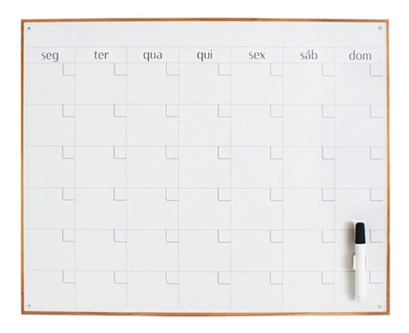 Painel Planner Calendário Mês Magnético 40x50cm + Caneta 0