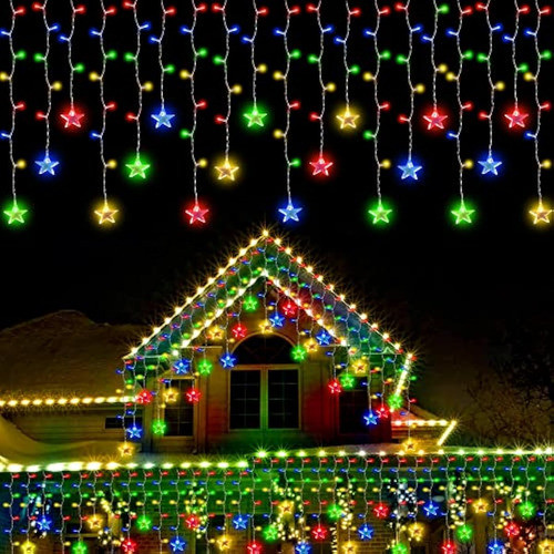 Kemooie 150 Luces Led De Carámbano De Navidad Con 0
