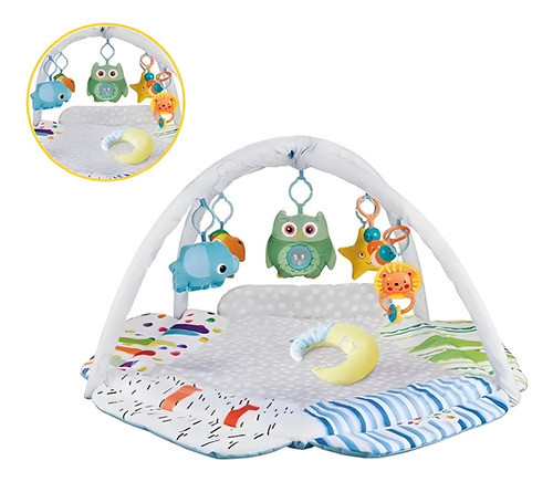 Gimnasio Bebe Con Barras Gris Alfombra Didactica Acolchonada 0