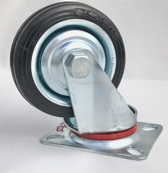Rueda Industrial De Goma De 75mm Con Base Giratoria 0