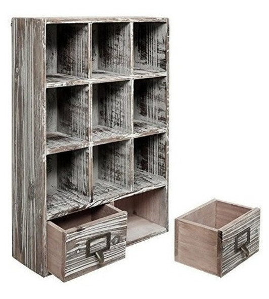 Mygift Rustica Caja De Sombra De Madera De Color Marron Os 1