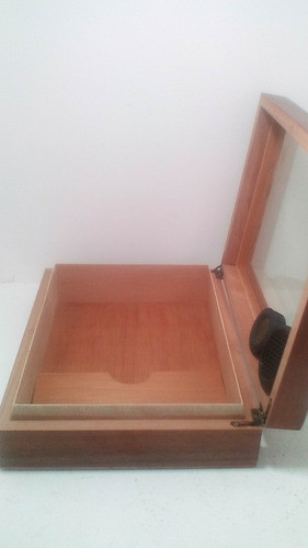 Caixa Umidora P/39 Robusto C/ Tampa De Vidro 29x22x7,5 Cm 0