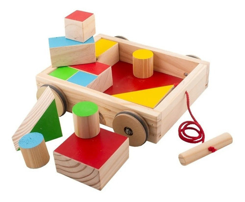 Carrito Arrastre 12 Bloques Madera Lakalumba Sharif Express 0
