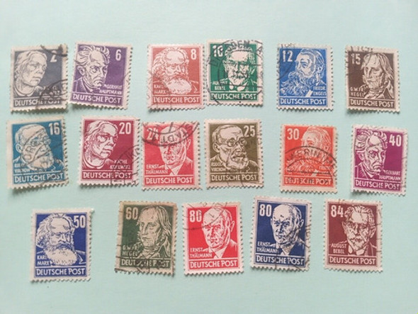 Alemania 1953 Serie Completa Usada Retrato De Hombres 0