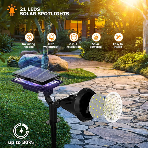 Luces Solares Puntuales Al Aire Libre, Xtgtp 21 Leds Luces E 1