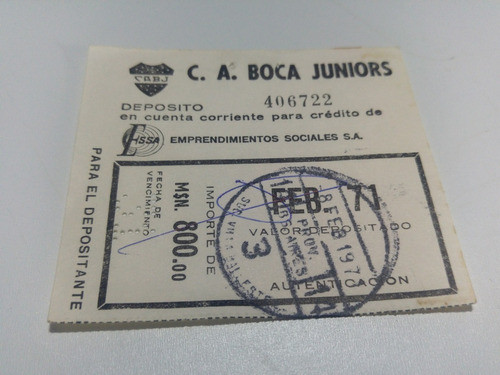 9 Recibos C A Boca Juniors Ciudad Deportiva Año 1971 1
