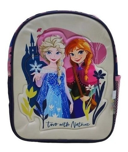 Mochila Para Nena Jardin Escolar Infantil Frozen 12 Espalda Color Blanco Diseño De La Tela Poliéster 1