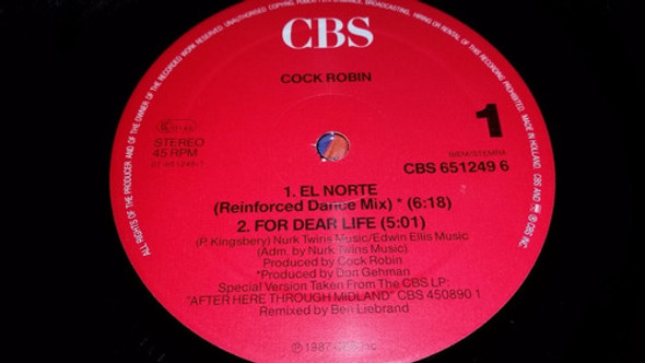 Cock Robin El Norte Vinilo Maxi 1987 Holland Gran Tema 1