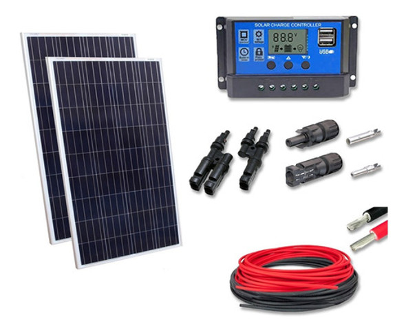 Kit 2xpainel Placa Energia Solar 100w Contro20a Cabo E Mc4 0 Kit 2xpainel Placa Energia Solar 100w Contro20a Cabo E Mc4 0