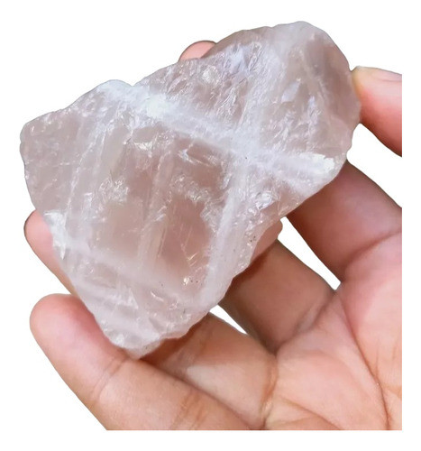 Pedra Quartzo Rosa Bruto Com Padrão Raro Linha Em X Cod269 0