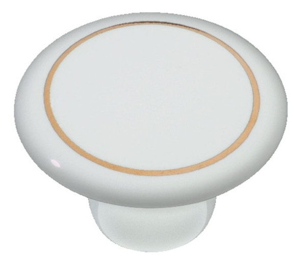 Kit 08 Puxador Porcelana Branco Com Filete Dourado 0 Kit 08 Puxador Porcelana Branco Com Filete Dourado 0