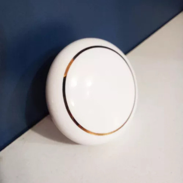 Kit 08 Puxador Porcelana Branco Com Filete Dourado 1 Kit 08 Puxador Porcelana Branco Com Filete Dourado 1