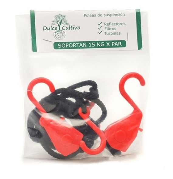 Poleas Par Indoor Regulables Resistentes Hasta 15 Kg Cultivo 0