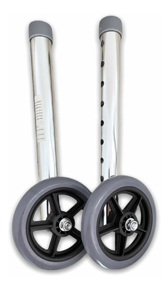 Ruedas Andador Adulto Par De Aluminio Caminar Movilidad 12cm 0