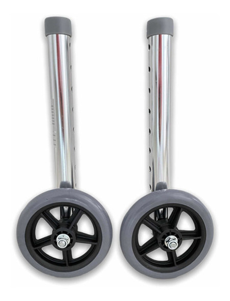 Ruedas Andador Adulto Par De Aluminio Caminar Movilidad 12cm 1