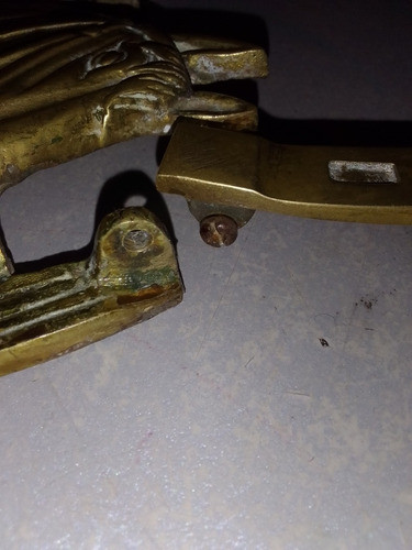Llamador De Puertas Antiguo De Bronce  Impecable 1