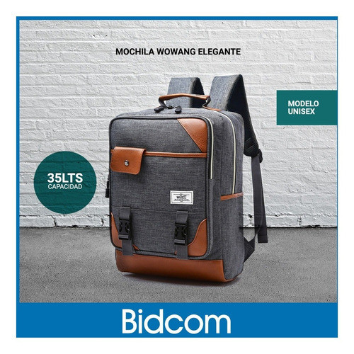Mochila Para Notebook Morral Unisex Gris Urbano Moda 1