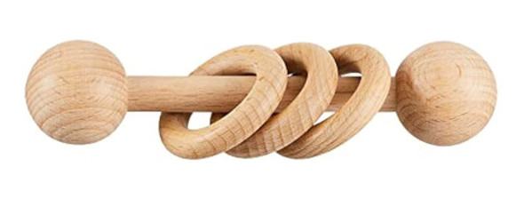 Sonajero De Madera Para Bebé, Juguete Montessori 0