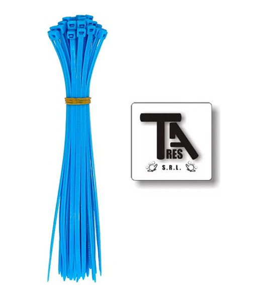 Precinto Collarín Plástico Azul 3.6 X 200mm 1000pza Tresa 0