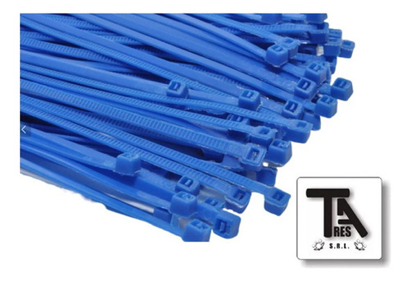 Precinto Collarín Plástico Azul 3.6 X 200mm 1000pza Tresa 1