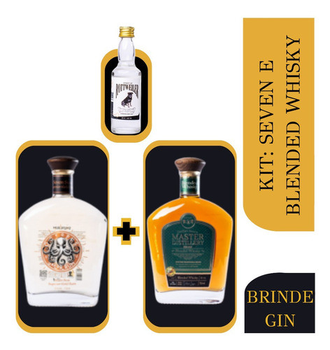 Kit Master Distillery Rum Seven E Whisky Blended Com Brinde. 0