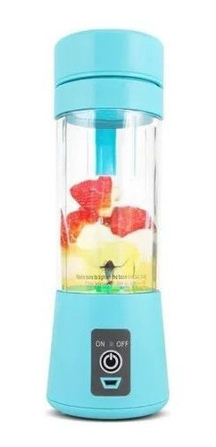 Mini Liquidificador Portatil Azul Recarregavel Usb 3 Laminas 0