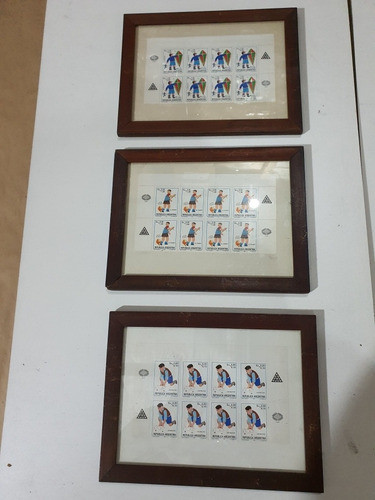 3 Cuadros Con Plancha De Estampillas Juego De Niños  013 0