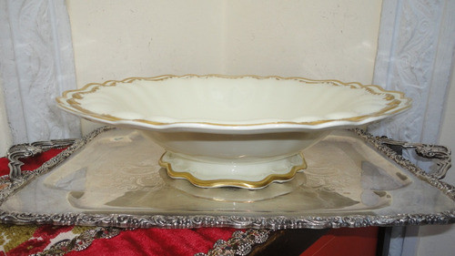 Centro Mesa Aleman Porcelana Rosenthal Rococo Antiguo Vealo 0