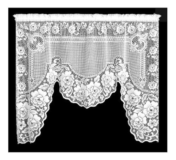 Heritage Lace Victorian Rose One-piece Swag, 60 X48 , Blanco 1 Heritage Lace Victorian Rose One-piece Swag, 60 X48 , Blanco 1