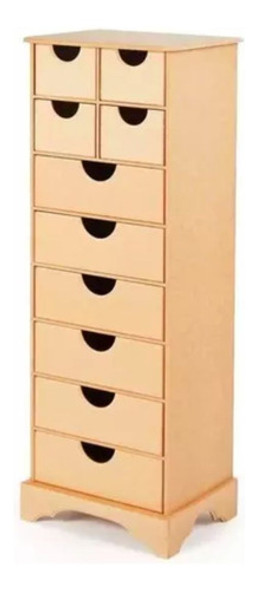 Gaveteiro Organizador 10 Gavetas Cru / Creche, Escola 0