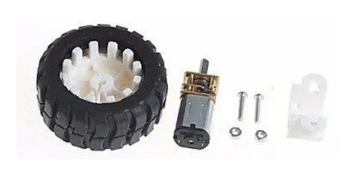 Motorreductor N20 + Rueda De Goma Con Soporte 6v100 0