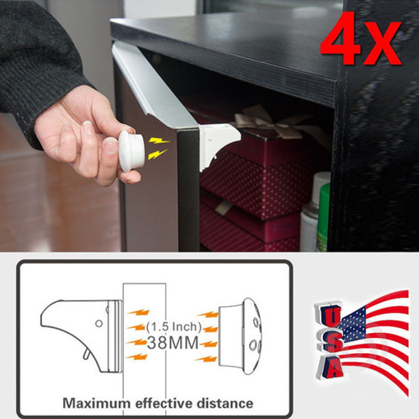4 X Bebé Invisible Seguridad Cerradura Magnética Del Gabinet 1