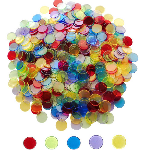 Fichas De Bingo Transparentes 19cm, 500 Piezas, Colores Mixt 0
