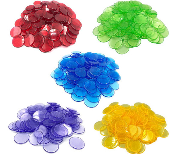 Fichas De Bingo Transparentes 19cm, 500 Piezas, Colores Mixt 1
